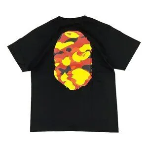 BAPE 1st Camo Big Ape Head T-shirt Black Orange A Bathing Ape